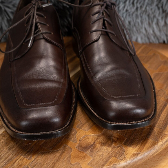 Johnston & Murphy Dress Shoes SZ 11 M Oxford Brown Leather Casual Round 59-12000 - Picture 2 of 7